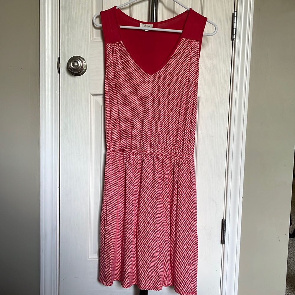 Anthropologie bright coral tank dress.